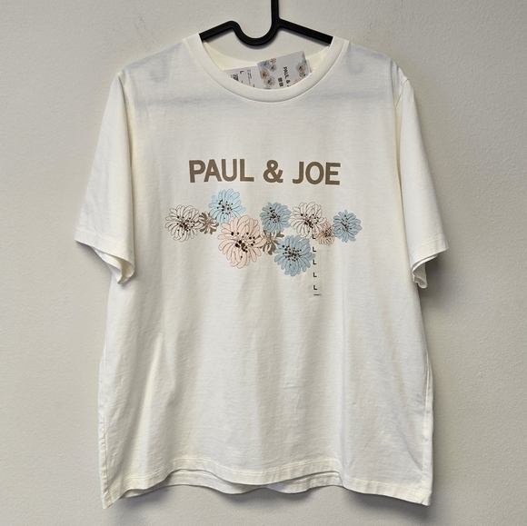 Uniqlo Paul & Joe Floral Graphic T-Shirt Off White L - Picture 8 of 8
